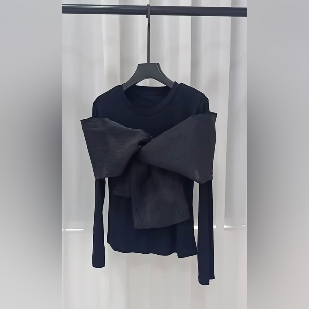 Crew neck / Bowknot long sleeve size M